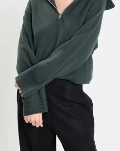 Femme Marc O'Polo Pulls^Pull long en Laine mélangé vert foncé