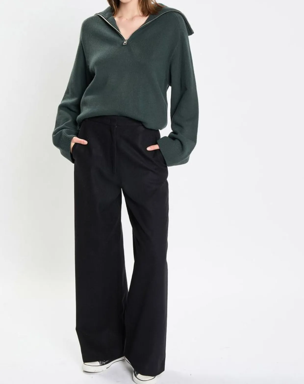 Femme Marc O'Polo Pulls^Pull long en Laine mélangé vert foncé