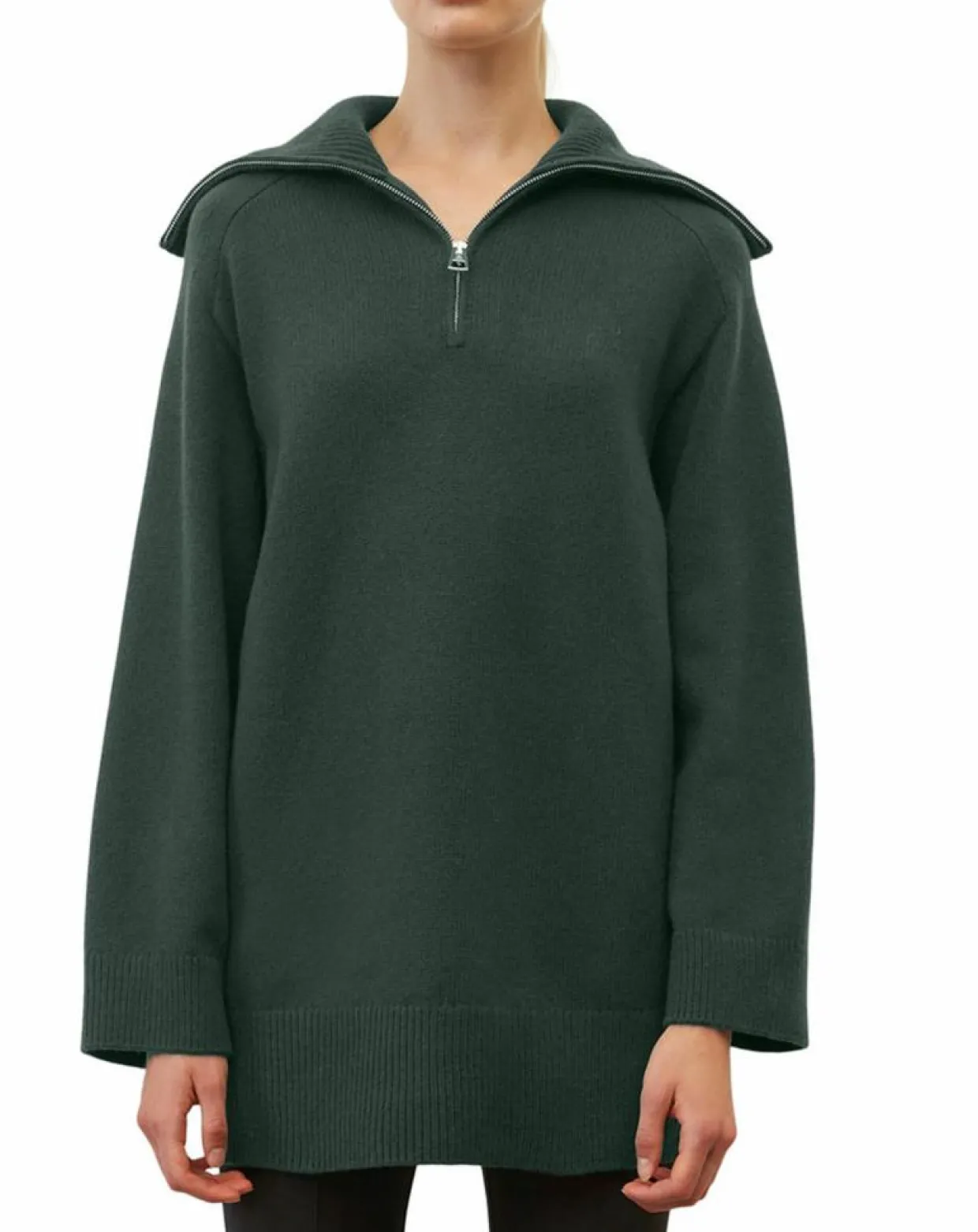 Femme Marc O'Polo Pulls^Pull long en Laine mélangé vert foncé