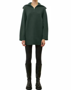 Femme Marc O'Polo Pulls^Pull long en Laine mélangé vert foncé