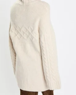 Pull long en Laine mélangée torsades écru-Marc O'Polo Discount