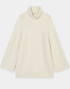 Pull long en Laine mélangée torsades écru-Marc O'Polo Discount