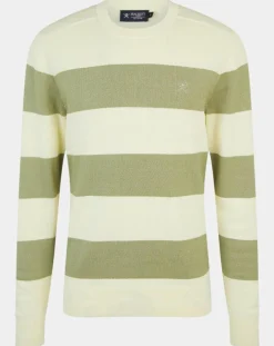 Pull Marinière beige/vert-Hackett London New