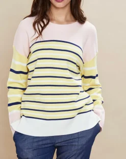 Femme Devernois Pulls^Pull marinière en Laine mélangée Abime jaune/écru