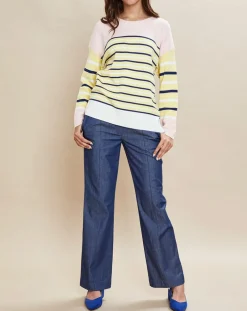Femme Devernois Pulls^Pull marinière en Laine mélangée Abime jaune/écru
