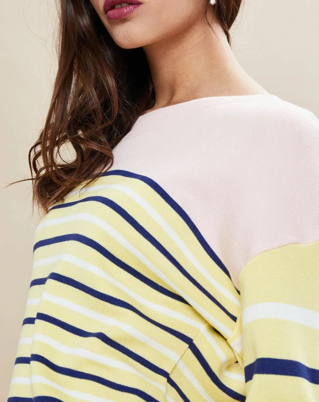 Femme Devernois Pulls^Pull marinière en Laine mélangée Abime jaune/écru