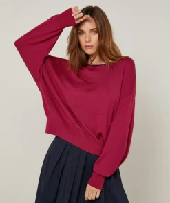 Femme Rodier Pulls^Pull Marjorie en Laine mélangée rouge grenat