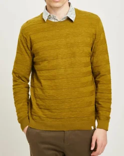 Homme Harris Wilson Pulls^Pull Orio rayures texturées olive