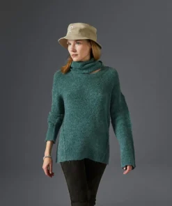 Pull Pensée col amovible vert de gris-Rodier Best