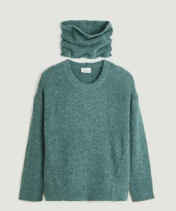 Pull Pensée col amovible vert de gris-Rodier Best