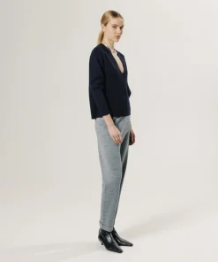 Pull Perséphone en laine col V profond noir-Rodier Sale