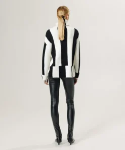 Femme Rodier Pulls^Pull Pervenche en laine bicolore col montant noir