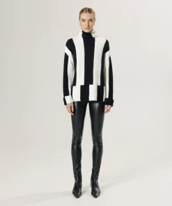 Femme Rodier Pulls^Pull Pervenche en laine bicolore col montant noir