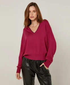 Femme Rodier Pulls^Pull Petronille en Laine mélangée rouge grenat