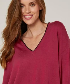 Femme Rodier Pulls^Pull Petronille en Laine mélangée rouge grenat