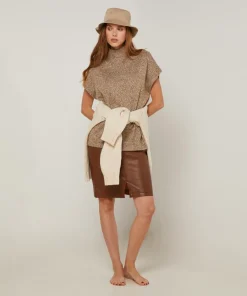 Pull Phoebe col roulé sans manches marron-Rodier Clearance