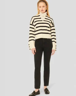 Femme Tara Jarmon Pulls^Pull Plongeoir écru/noir