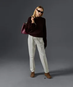 Pull Plume col manches bouffantes rouge bordeaux-Rodier Best