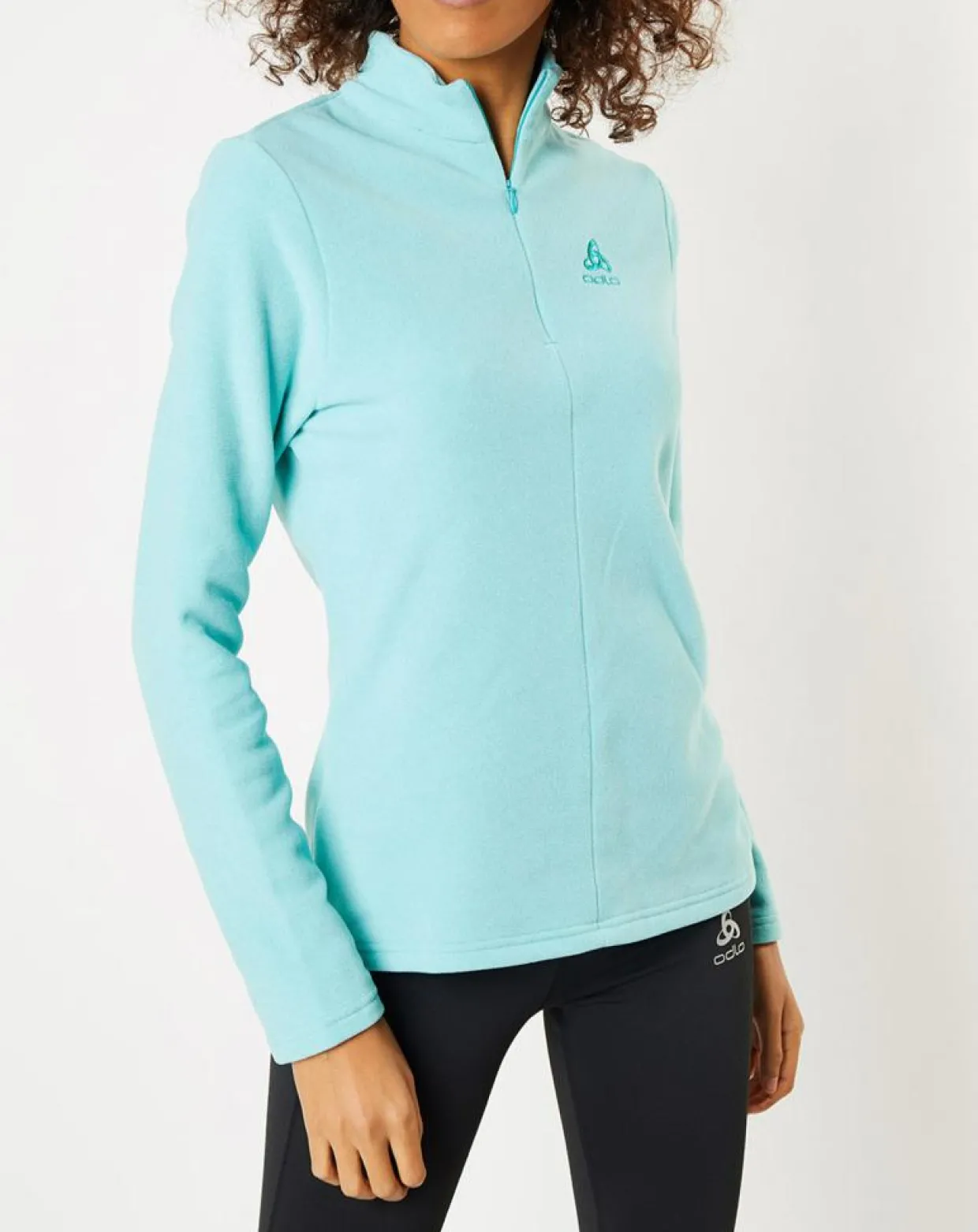 Femme Odlo Pulls^Pull polaire technique col zippé Roy vert/bleu