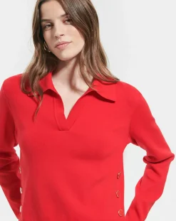 Pull Polo rouge-Zapa Discount