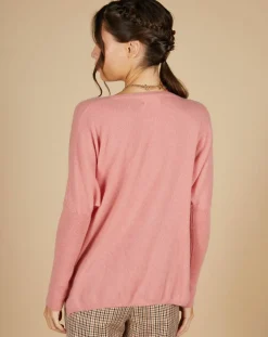 Femme Cashmere Tribu Pulls^Pull poncho 100% Cachemire Alizée col rond bois de rose