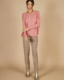 Femme Cashmere Tribu Pulls^Pull poncho 100% Cachemire Alizée col rond bois de rose
