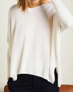 Femme Miss Cashmere Pulls^Pull poncho 100% Cachemire Axelle Col V écru