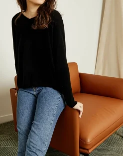 Femme Miss Cashmere Pulls^Pull poncho 100% Cachemire Axelle Col V noir