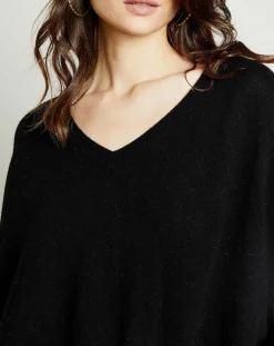 Femme Miss Cashmere Pulls^Pull poncho 100% Cachemire Axelle Col V noir