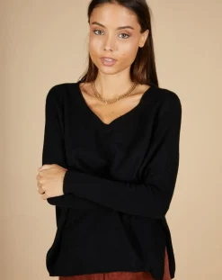 Femme Cashmere Tribu Pulls^Pull poncho 100% Cachemire Emma col V noir