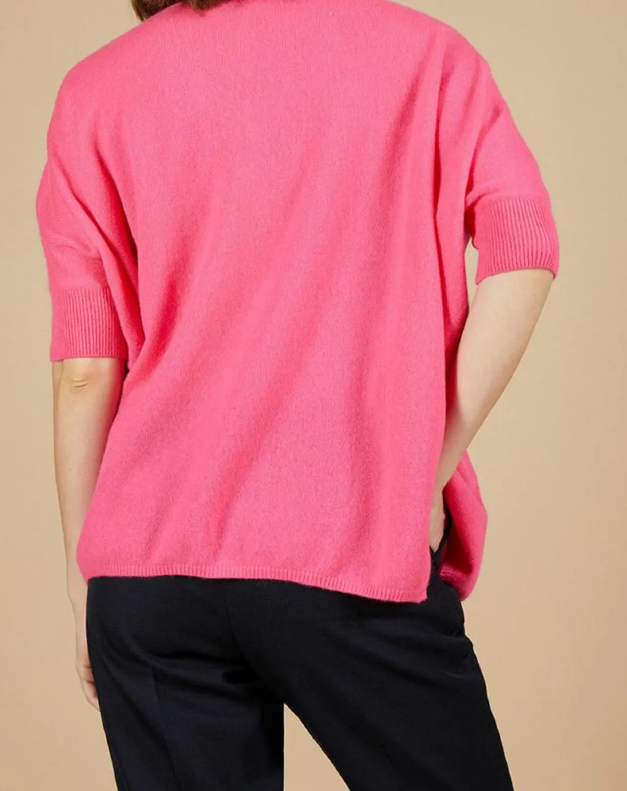 Femme Cashmere Tribu Pulls^Pull poncho 100% Cachemire Kelly col V manches courtes tulipe