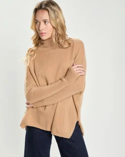 Femme Cashmere Tribu Pulls^Pull Poncho 100% Cachemire Lola camel