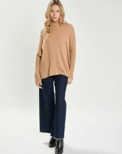 Femme Cashmere Tribu Pulls^Pull Poncho 100% Cachemire Lola camel