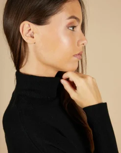 Femme Cashmere Tribu Pulls^Pull poncho 100% Cachemire Lola col roulé noir