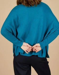 Pull poncho 100% Cachemire Lola col roulé agami-Cashmere Tribu Outlet