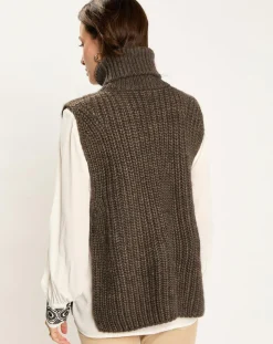 Femme Lauren Vidal Pulls^Pull poncho en Alpaga mélangé Billie seigle