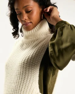 Pull poncho en Alpaga mélangé Billie écru-Lauren Vidal Outlet
