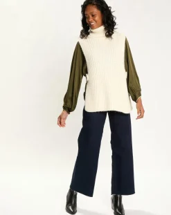 Pull poncho en Alpaga mélangé Billie écru-Lauren Vidal Outlet