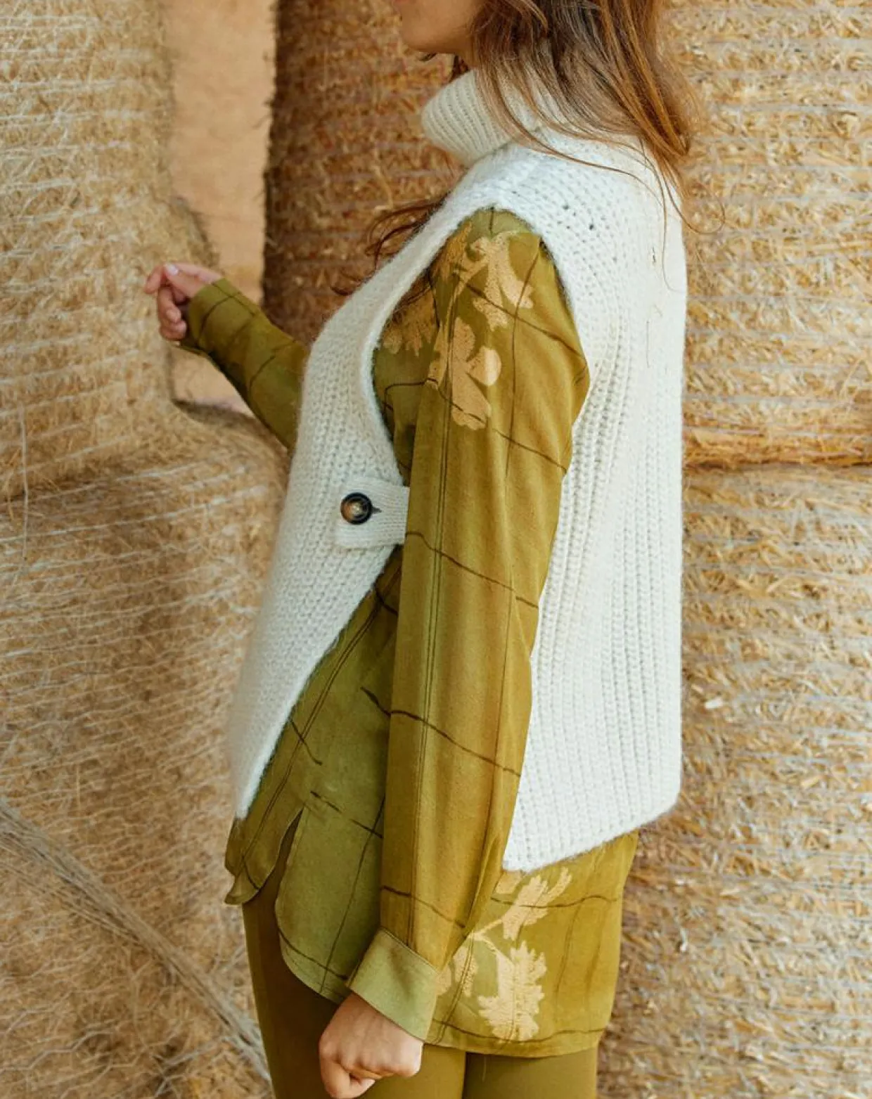 Pull poncho en Alpaga mélangé Billie écru-Lauren Vidal Outlet