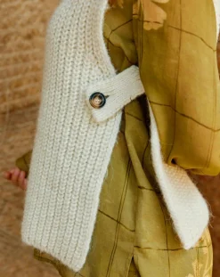 Pull poncho en Alpaga mélangé Billie écru-Lauren Vidal Outlet