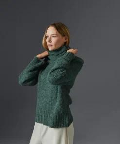 Femme Rodier Pulls^Pull Poppy en Laine mélangée col roulé amovible vert de gris