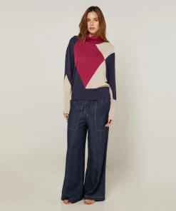 Pull Priscille en Laine mélangée rouge grenat-Rodier Discount