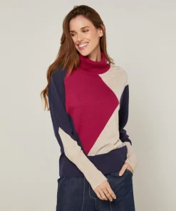 Pull Priscille en Laine mélangée rouge grenat-Rodier Discount