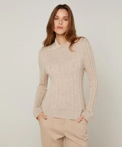 Pull Raymonde en Laine mélangée beige-Rodier Outlet