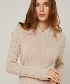 Pull Raymonde en Laine mélangée beige-Rodier Outlet