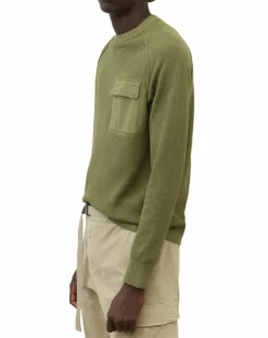 Pull Rond Raglan Poche Poitrine kaki-Marc O'Polo New