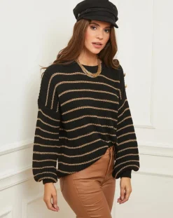 Pull Rosa noir-L'Armoire de Suzette New