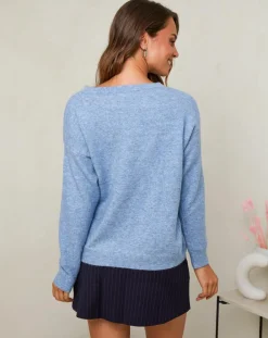 Pull Rose indigo-Soft Cashmere Sale