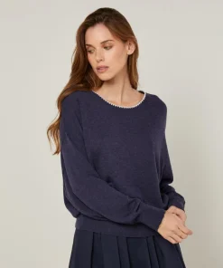 Pull Roxane 100% Laine mélangée bleu denim-Rodier Best