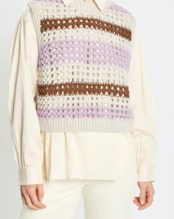 Femme Marc O'Polo Pulls^Pull sans manches 100% Laine Tricot multicolore
